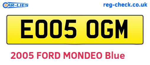 EO05OGM are the vehicle registration plates.