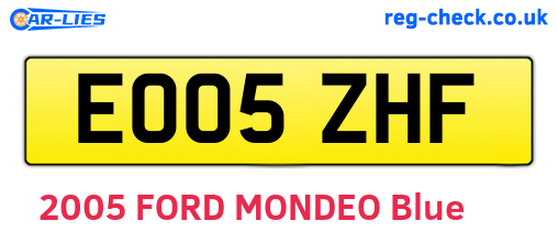 EO05ZHF are the vehicle registration plates.