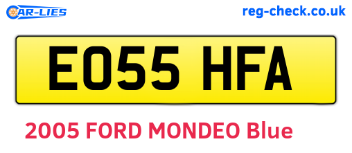 EO55HFA are the vehicle registration plates.