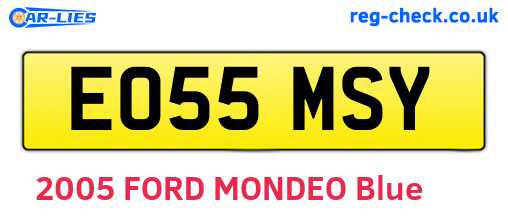 EO55MSY are the vehicle registration plates.
