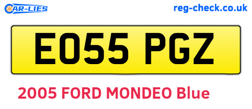 EO55PGZ are the vehicle registration plates.