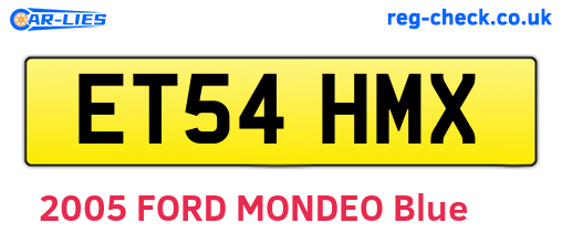 ET54HMX are the vehicle registration plates.
