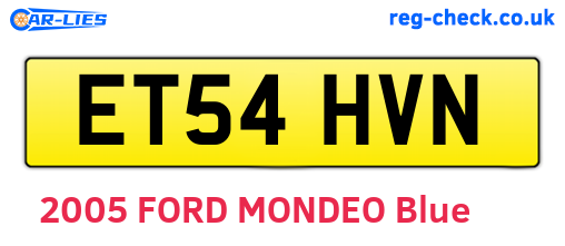 ET54HVN are the vehicle registration plates.