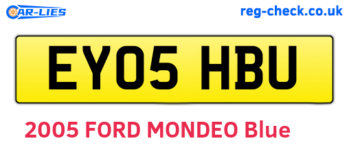 EY05HBU are the vehicle registration plates.