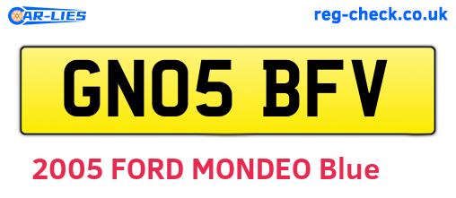 GN05BFV are the vehicle registration plates.