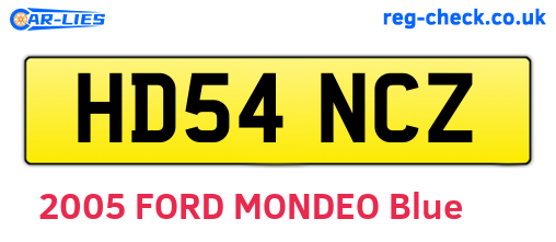 HD54NCZ are the vehicle registration plates.