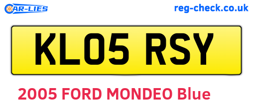 KL05RSY are the vehicle registration plates.