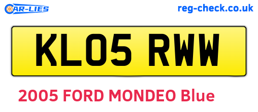KL05RWW are the vehicle registration plates.