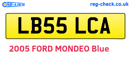 LB55LCA are the vehicle registration plates.