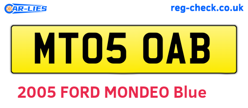 MT05OAB are the vehicle registration plates.