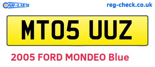 MT05UUZ are the vehicle registration plates.