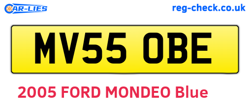 MV55OBE are the vehicle registration plates.