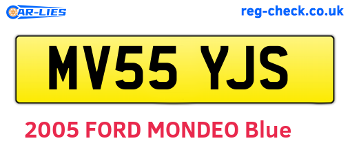 MV55YJS are the vehicle registration plates.