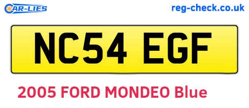 NC54EGF are the vehicle registration plates.