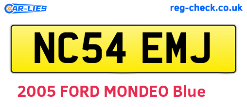 NC54EMJ are the vehicle registration plates.