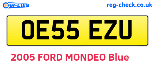 OE55EZU are the vehicle registration plates.