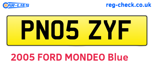 PN05ZYF are the vehicle registration plates.