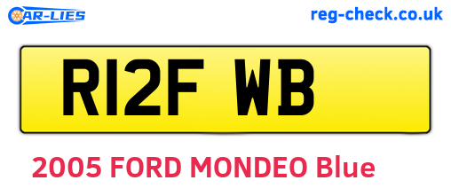 R12FWB are the vehicle registration plates.