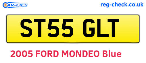 ST55GLT are the vehicle registration plates.