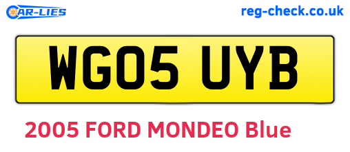 WG05UYB are the vehicle registration plates.