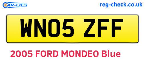 WN05ZFF are the vehicle registration plates.