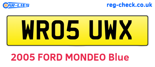 WR05UWX are the vehicle registration plates.