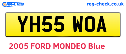 YH55WOA are the vehicle registration plates.
