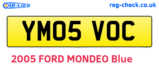 YM05VOC are the vehicle registration plates.