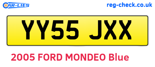 YY55JXX are the vehicle registration plates.