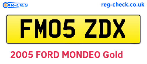 FM05ZDX are the vehicle registration plates.