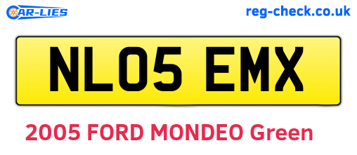 NL05EMX are the vehicle registration plates.