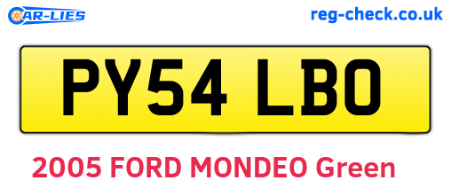 PY54LBO are the vehicle registration plates.