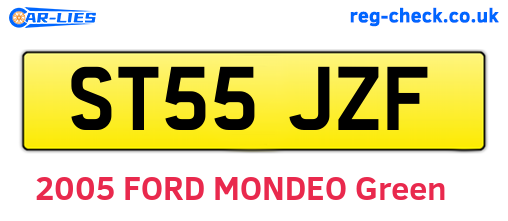 ST55JZF are the vehicle registration plates.