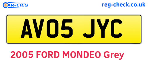 AV05JYC are the vehicle registration plates.
