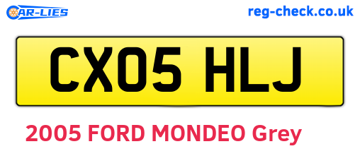 CX05HLJ are the vehicle registration plates.