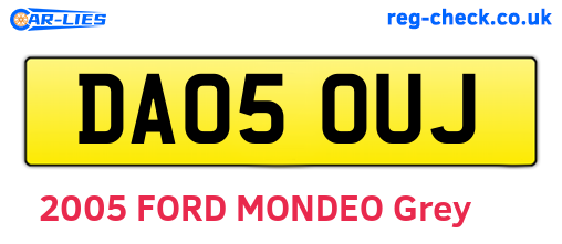 DA05OUJ are the vehicle registration plates.