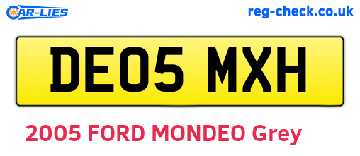 DE05MXH are the vehicle registration plates.