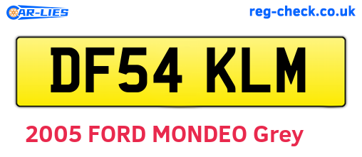 DF54KLM are the vehicle registration plates.