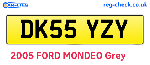DK55YZY are the vehicle registration plates.