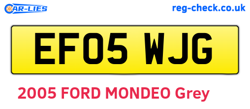 EF05WJG are the vehicle registration plates.