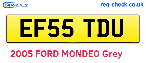 EF55TDU are the vehicle registration plates.