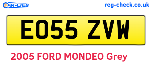 EO55ZVW are the vehicle registration plates.