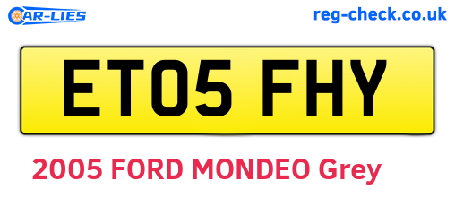 ET05FHY are the vehicle registration plates.