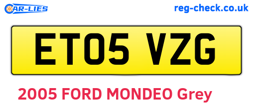 ET05VZG are the vehicle registration plates.