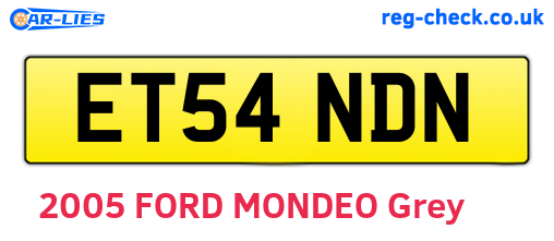 ET54NDN are the vehicle registration plates.
