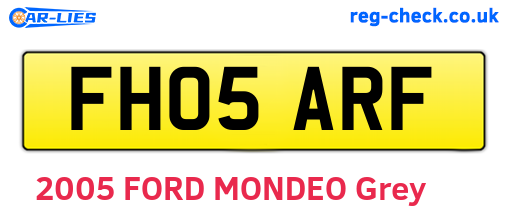 FH05ARF are the vehicle registration plates.