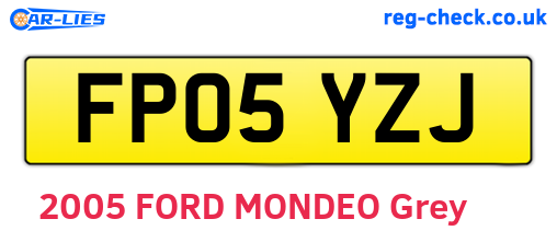 FP05YZJ are the vehicle registration plates.