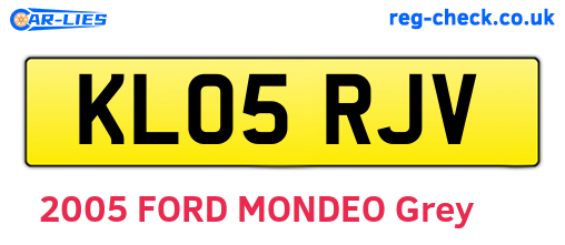 KL05RJV are the vehicle registration plates.