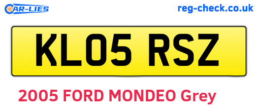 KL05RSZ are the vehicle registration plates.
