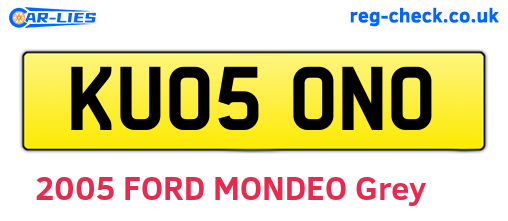KU05ONO are the vehicle registration plates.